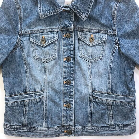 Women's Blue Denim Trucker Jacket - 100% Cotton Medium - Picture 5 of 8